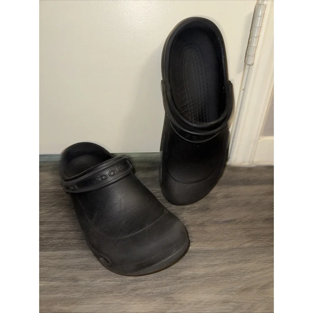 Crocs Bistro Work Clogs Black Slip Resistant Chef Kitchen Shoes Unisex M12 W14